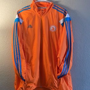 BOSTON MARATHON RUNNERS JACKET SAFETY ORANGE THE YEAR OF THE COMEBACK!